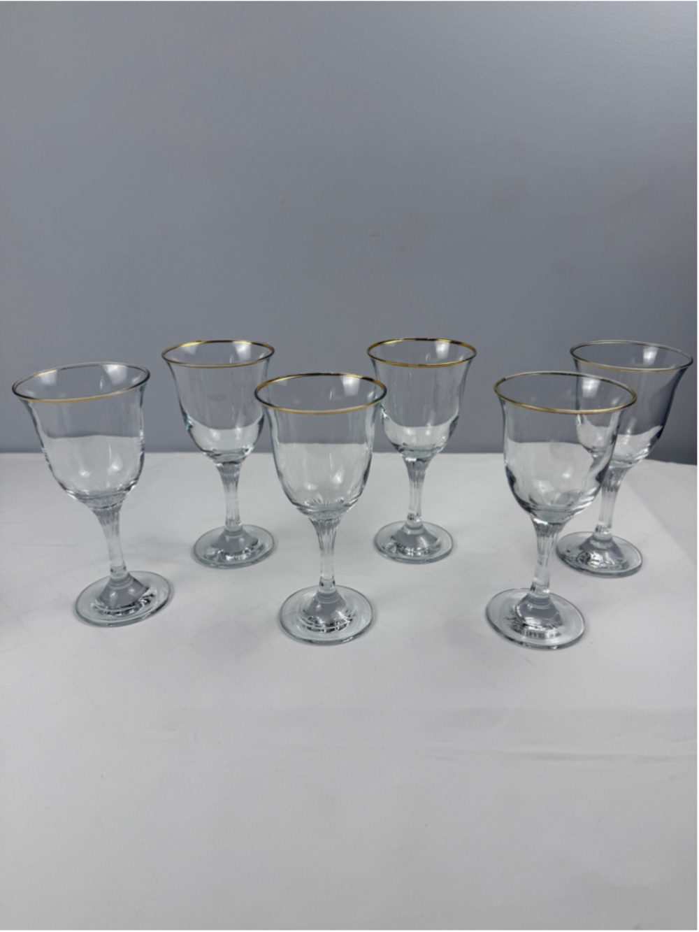 Circleware Desire Clear Gold Rim Collection Wine Glasses Drinkware Set of 6